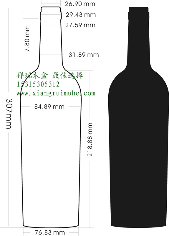 定制红酒包装木盒的各种葡萄酒瓶尺寸